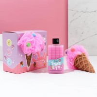 Подарочный набор женский «SWEET GIFT» гель для душа и мочалка в форме мороженого